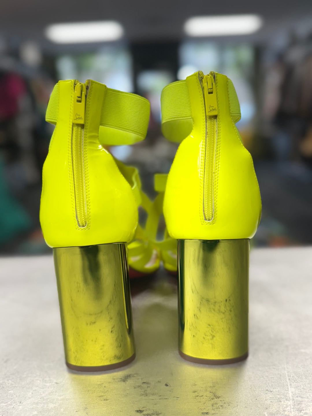 Christian Louboutin Women Shoes 42 / 11 Neon Yellow