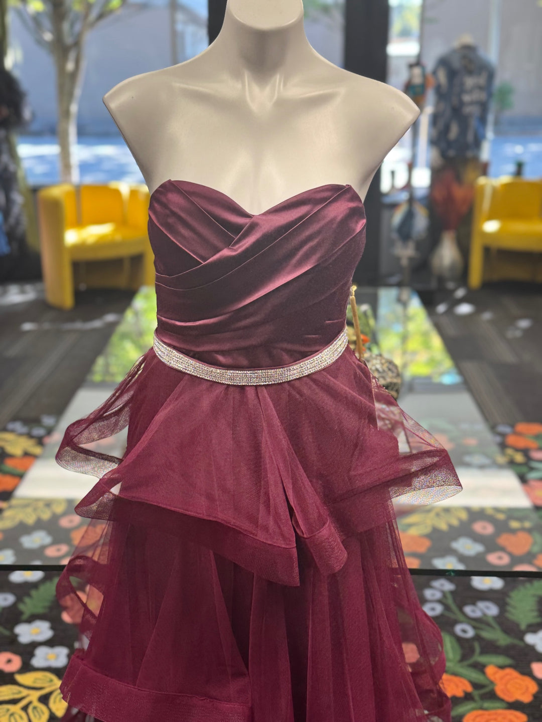 TLC Say Yes Women's Dress 9P Burgundy