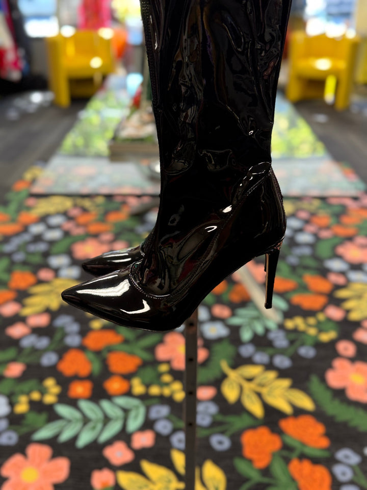 Only Maken Women Patent Black Boots 12 