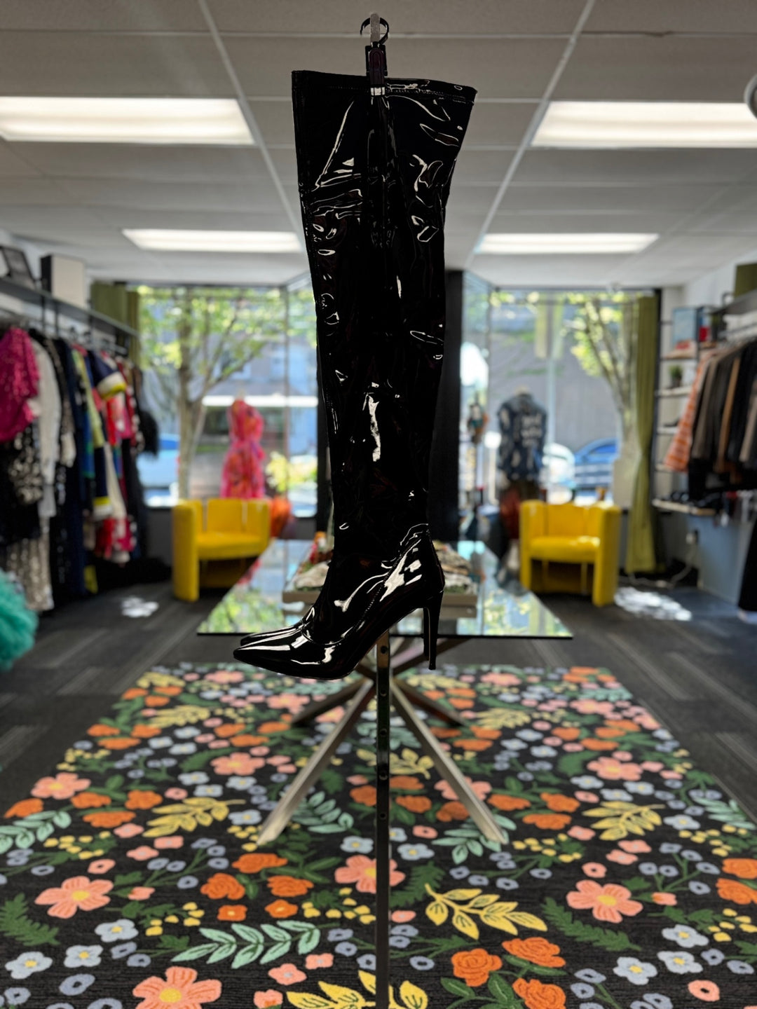 Only Maken Women Patent Black Boots 12 