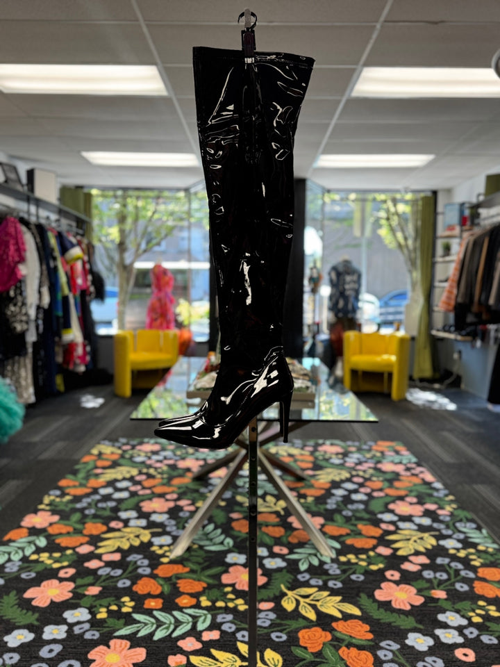 Only Maken Women Patent Black Boots 12 