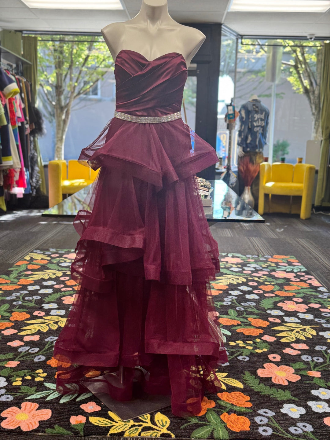 TLC Say Yes Women's Dress 9P Burgundy