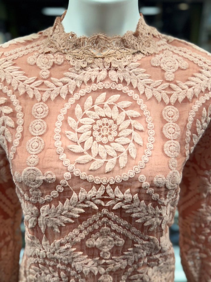 WHY DRESS Women's Shirt MED Peach