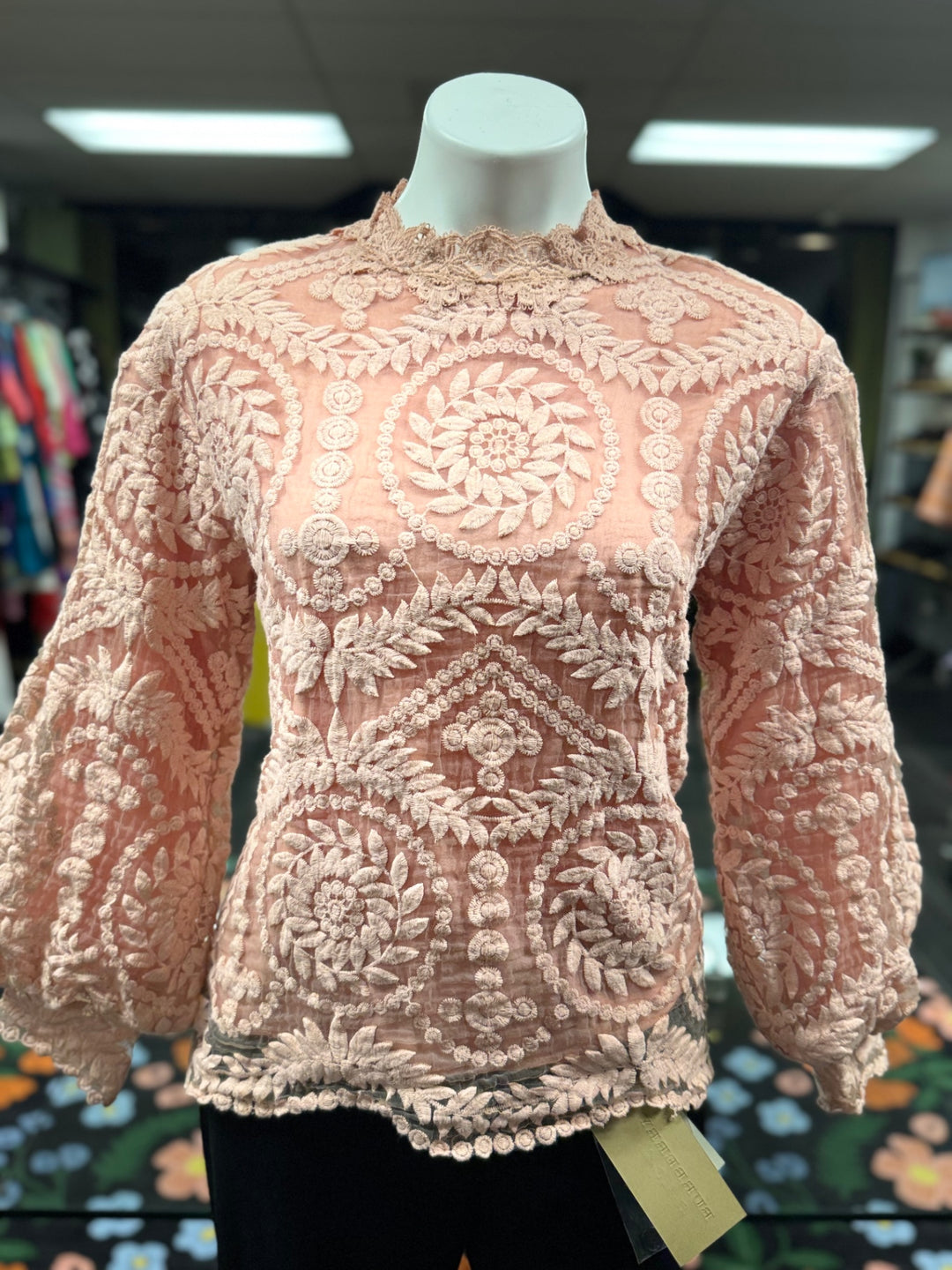 WHY DRESS Women's Shirt MED Peach