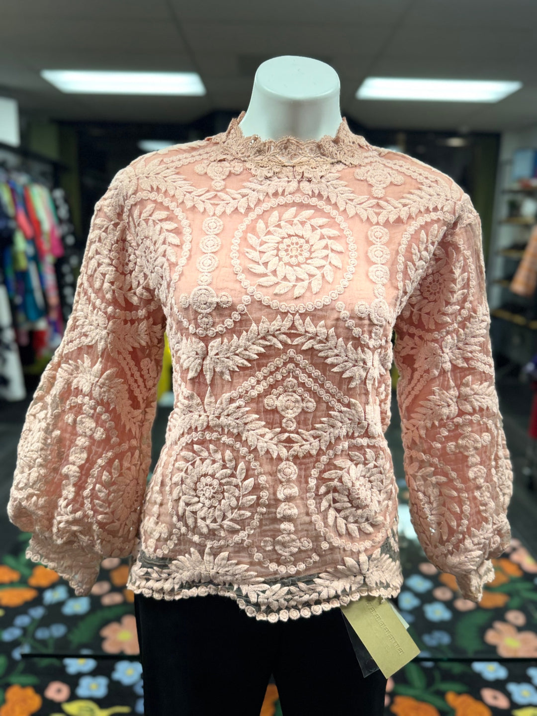 WHY DRESS Women's Shirt MED Peach