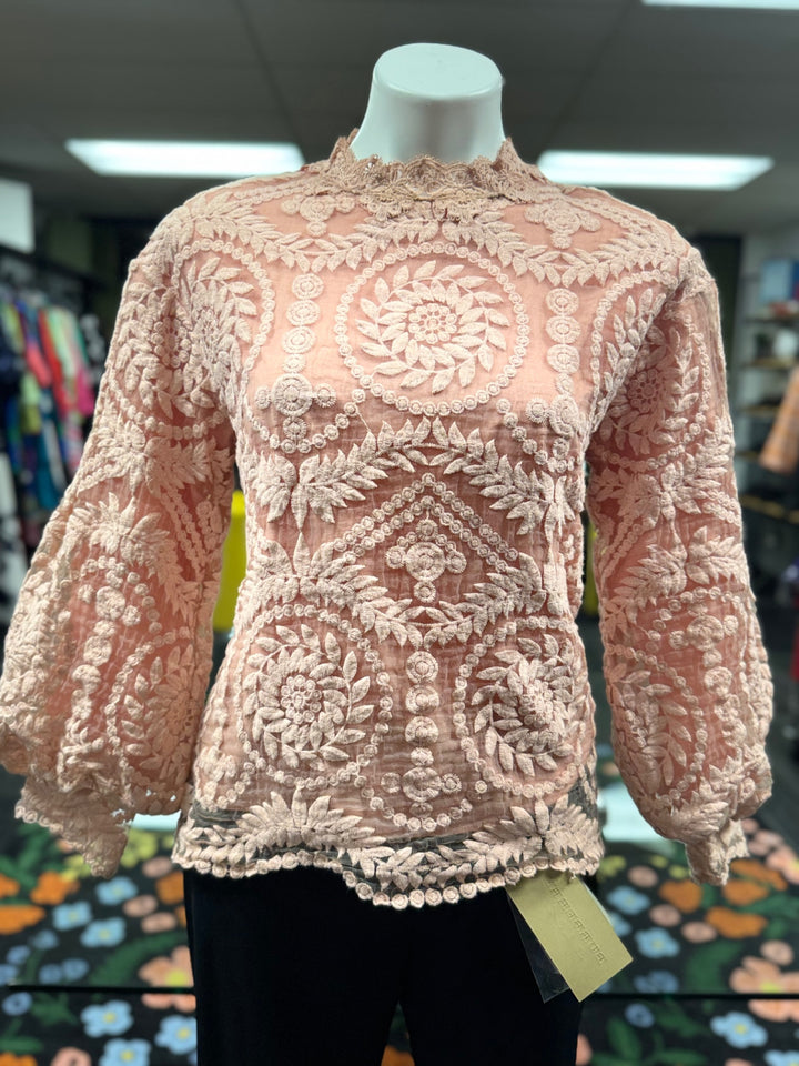 WHY DRESS Women's Shirt MED Peach