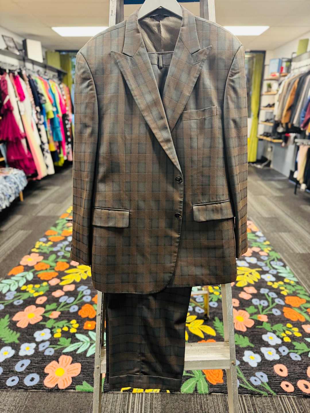Lineage 2pc Men’s Suit - 52R Brown Plaid