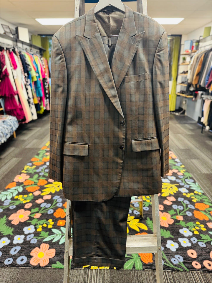 Lineage 2pc Men’s Suit - 52R Brown Plaid