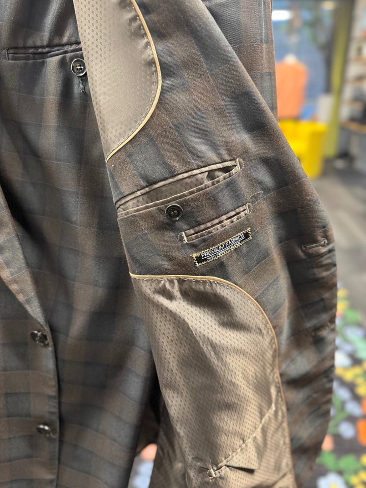Lineage 2pc Men’s Suit - 52R Brown Plaid