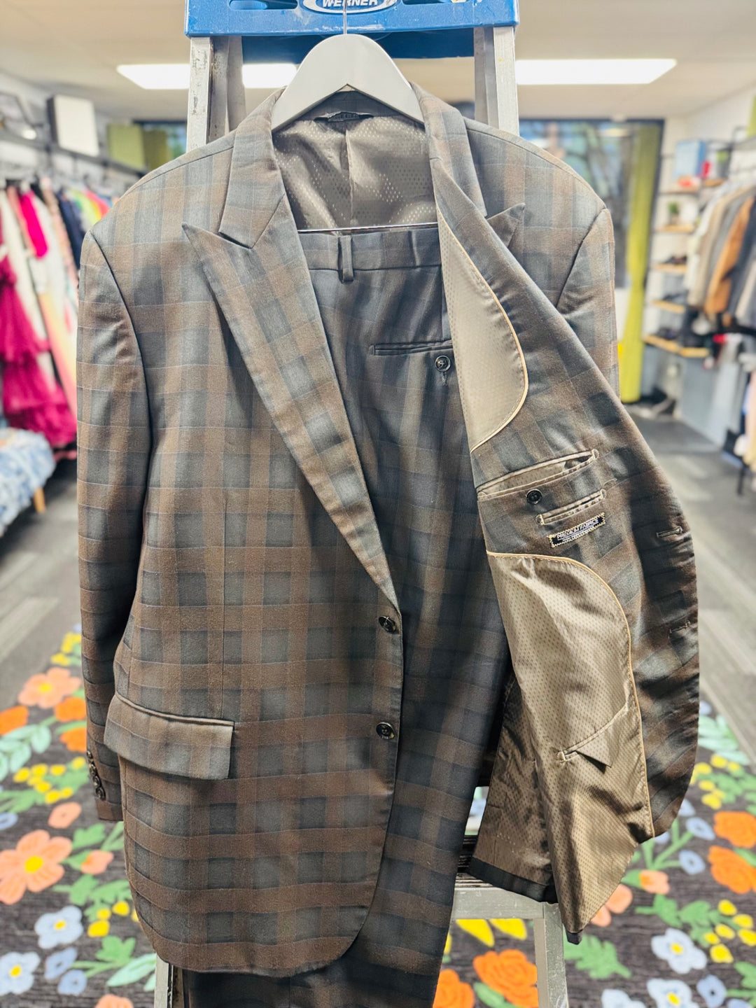 Lineage 2pc Men’s Suit - 52R Brown Plaid