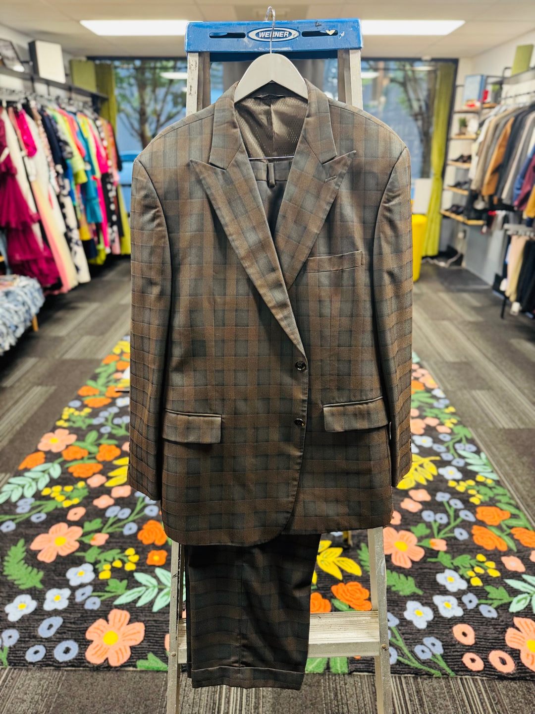 Lineage 2pc Men’s Suit - 52R Brown Plaid