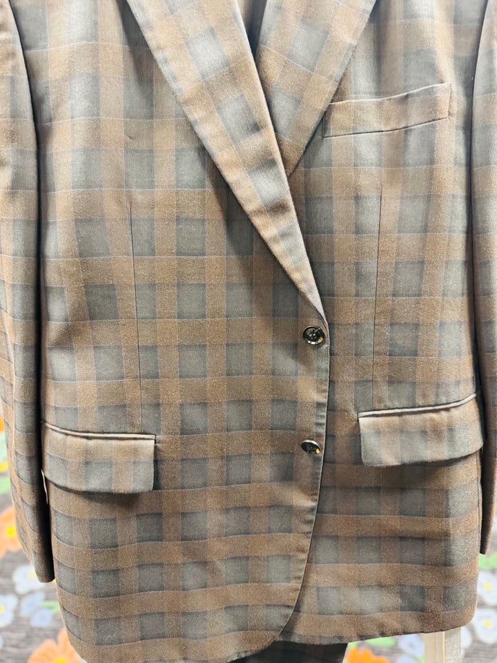Lineage 2pc Men’s Suit - 52R Brown Plaid