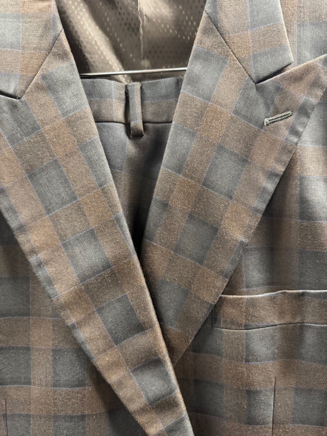 Lineage 2pc Men’s Suit - 52R Brown Plaid