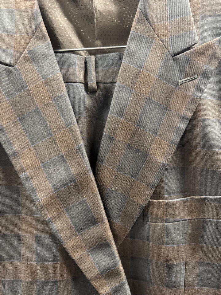 Lineage 2pc Men’s Suit - 52R Brown Plaid