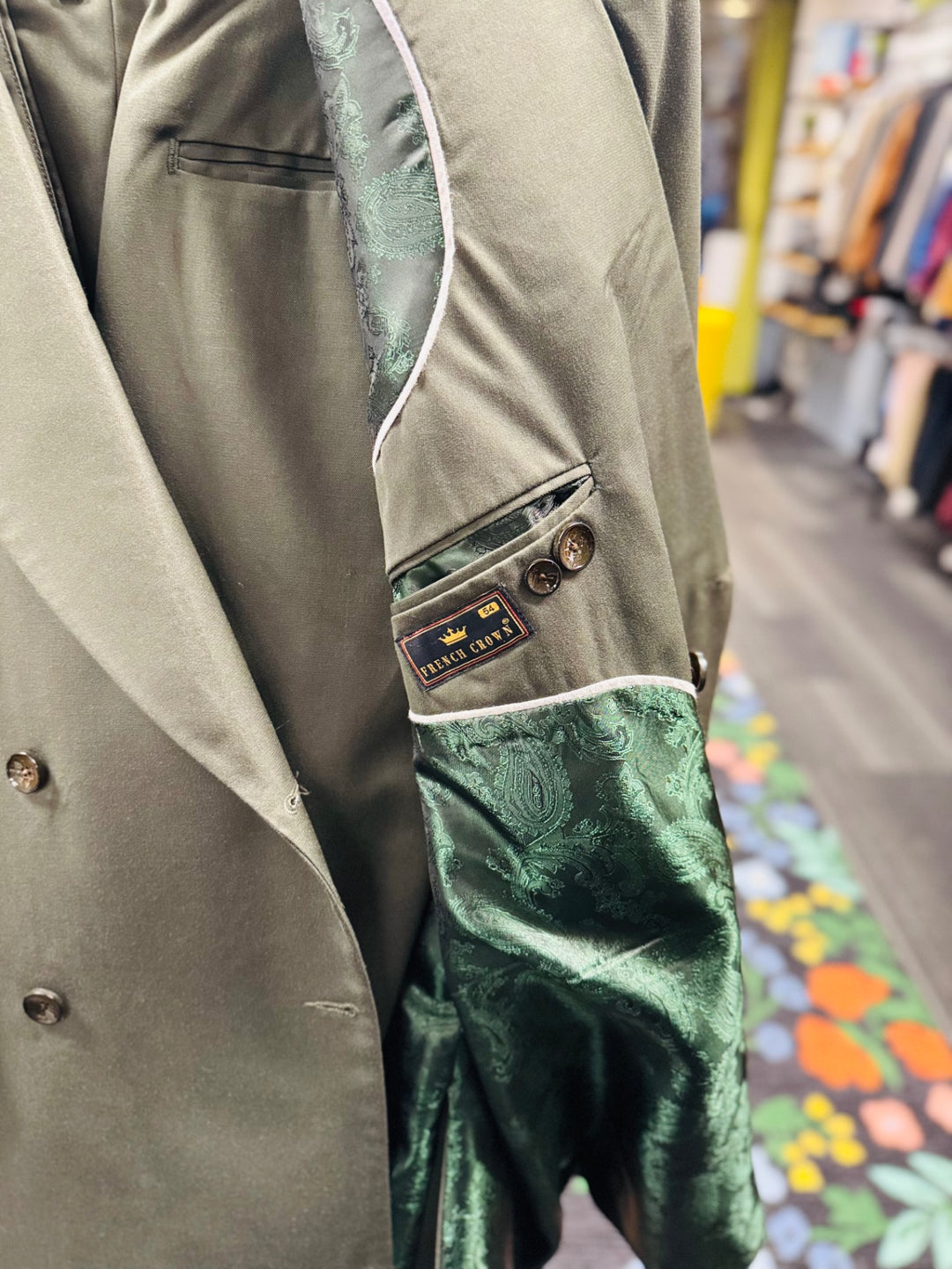 French Crown 2pc Men’s Suit - 54R Olive Green