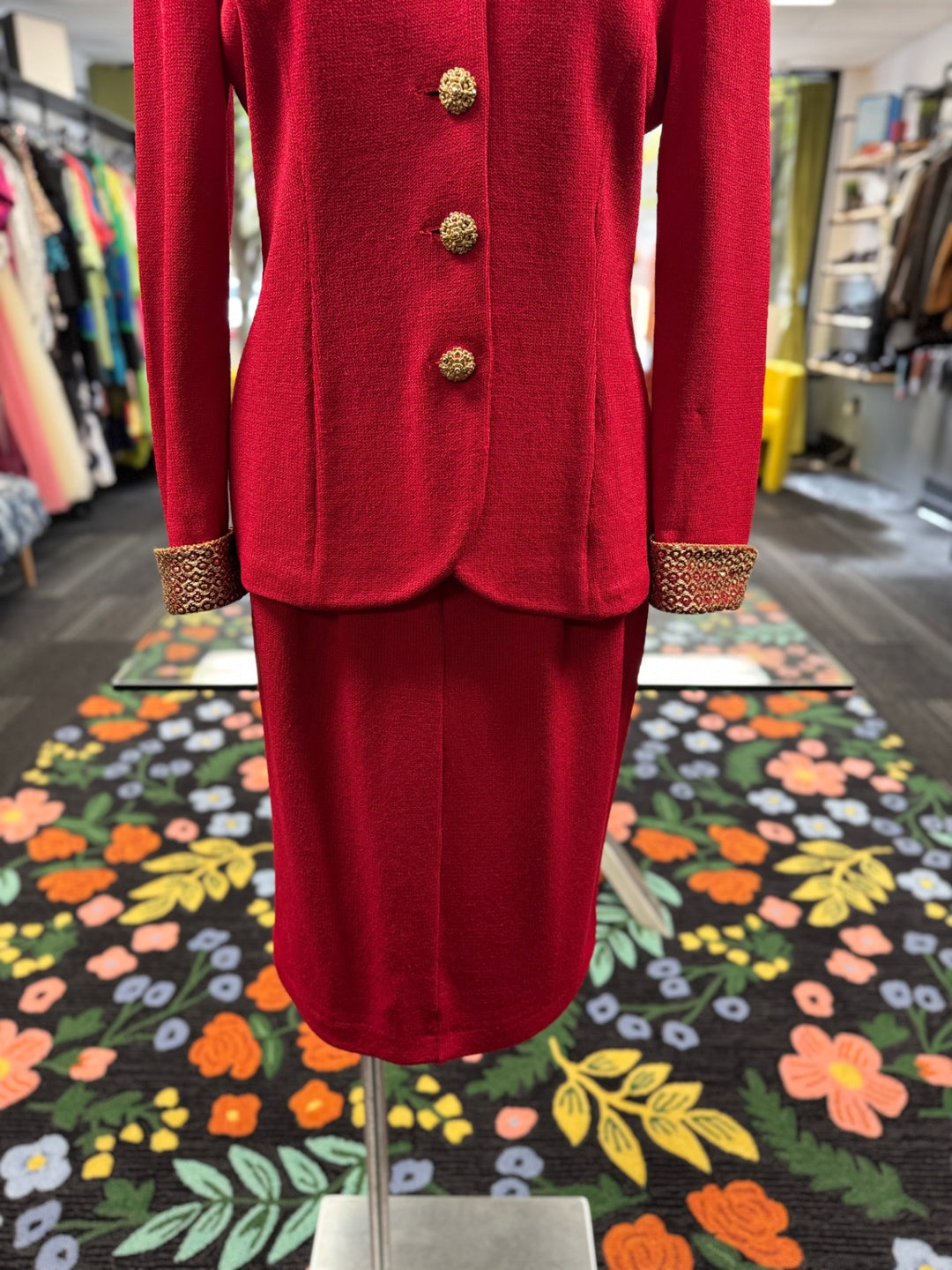 St. John Knit Red 2pc