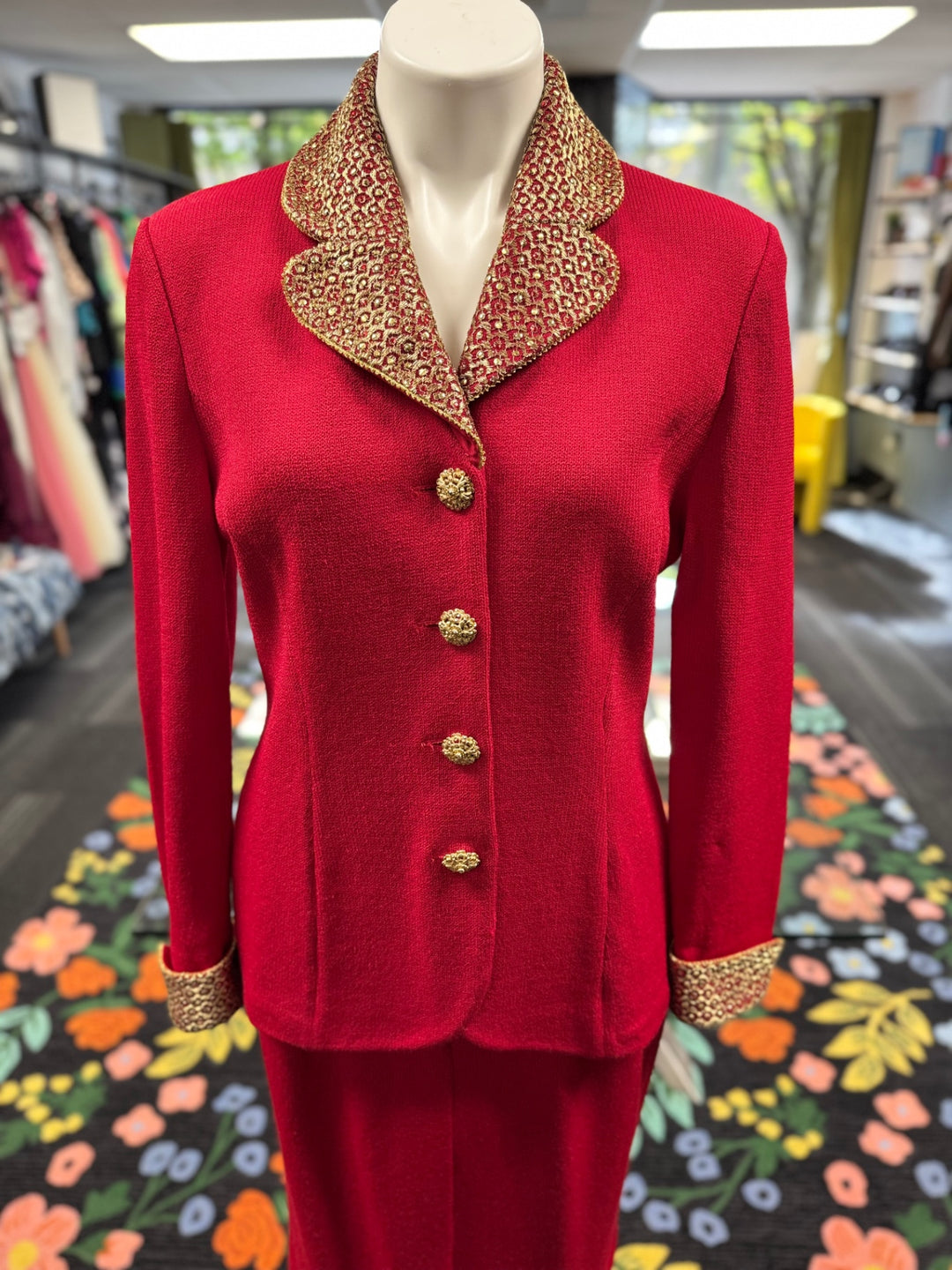 St. John Knit Red 2pc