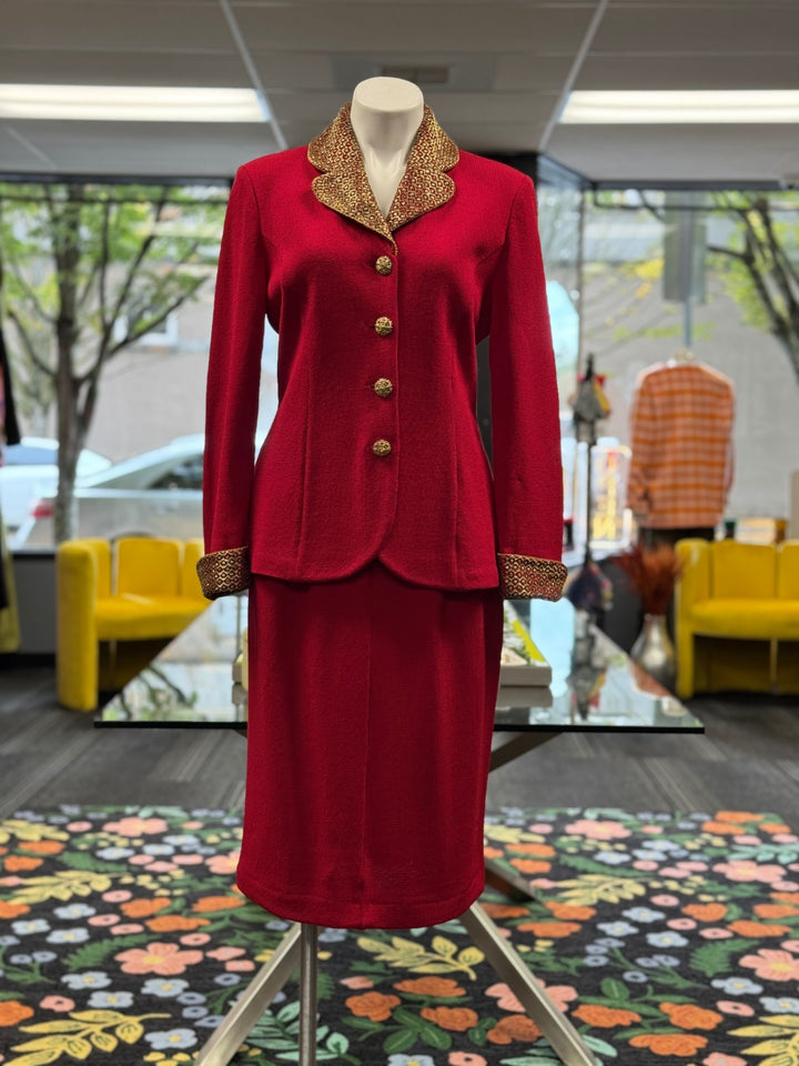 St. John Knit Red 2pc