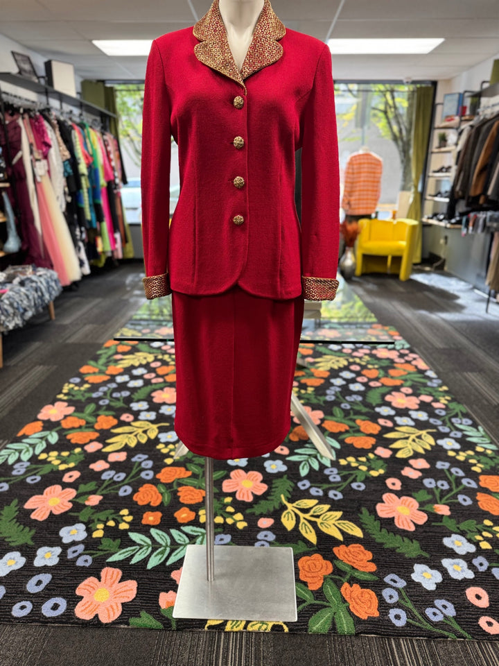 St. John Knit Red 2pc