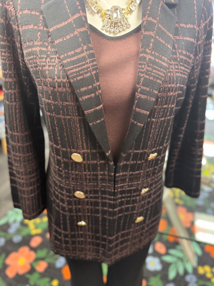 Misook Women's 3pc Suit SM (Brown & Black)