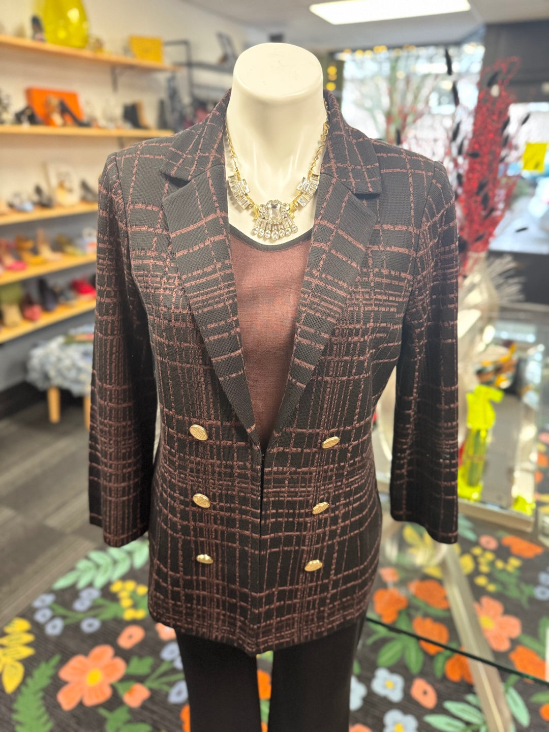 Misook Women's 3pc Suit SM (Brown & Black)