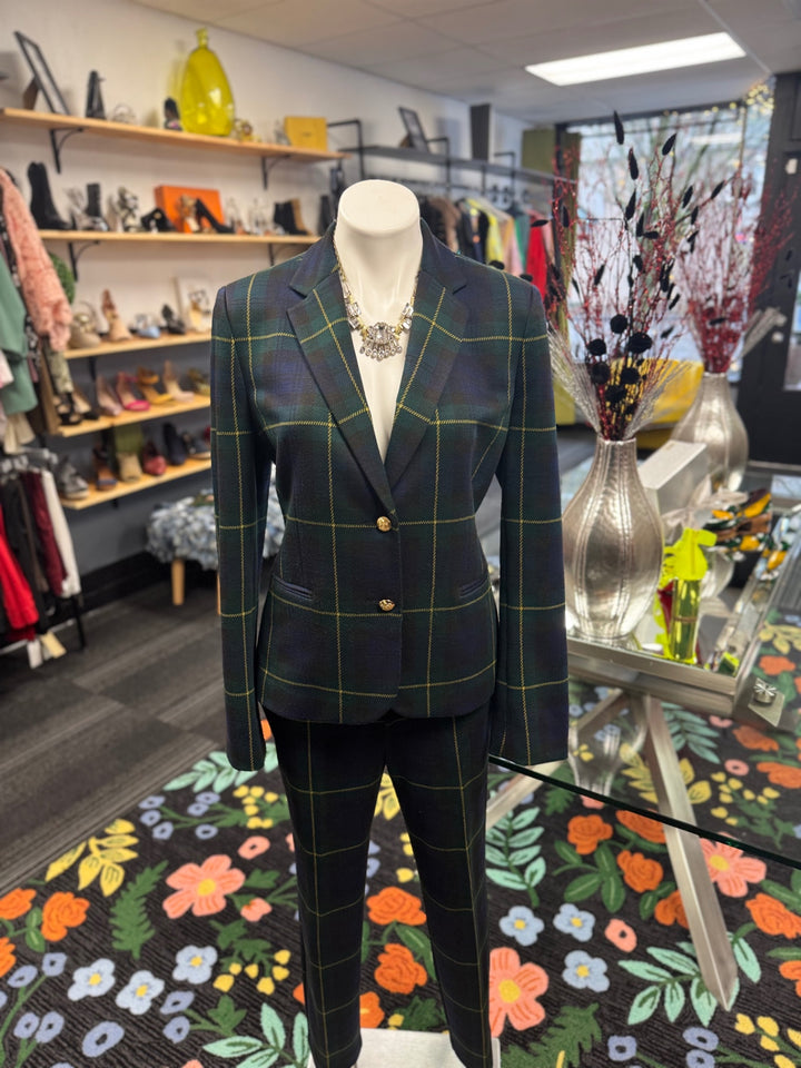 Ralph Lauren Women's Suit LG (Green/Blue Plaid)