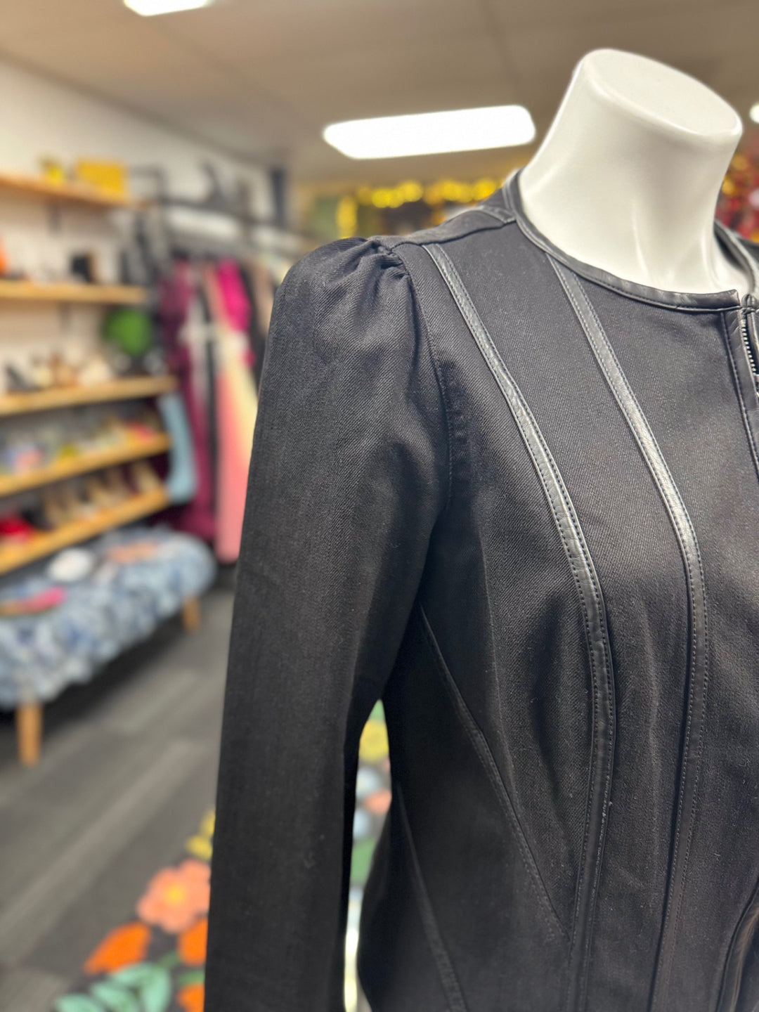 Lauren by Ralph Lauren Women's Blazer 10 Black & Leather