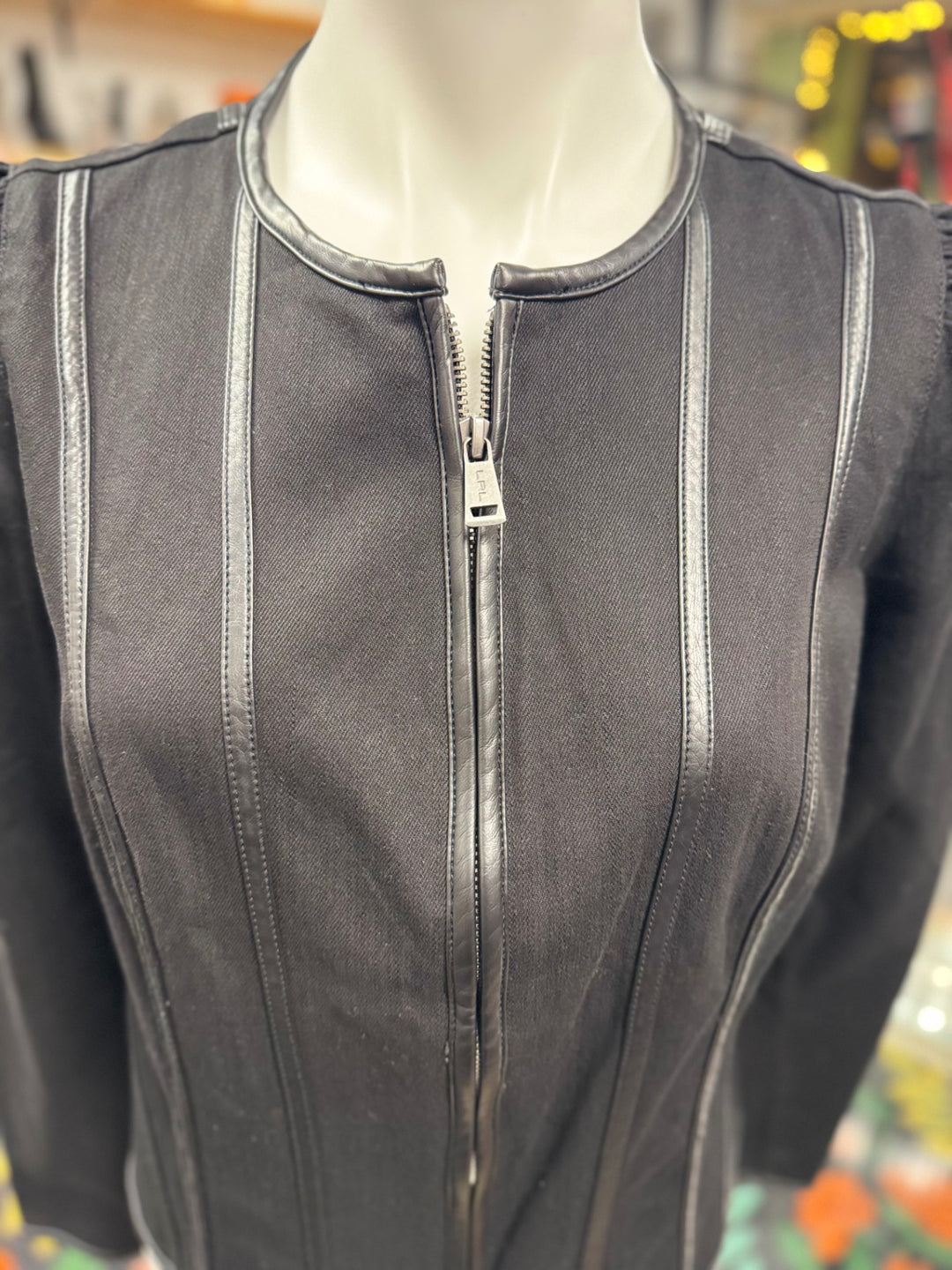 Lauren by Ralph Lauren Women's Blazer 10 Black & Leather