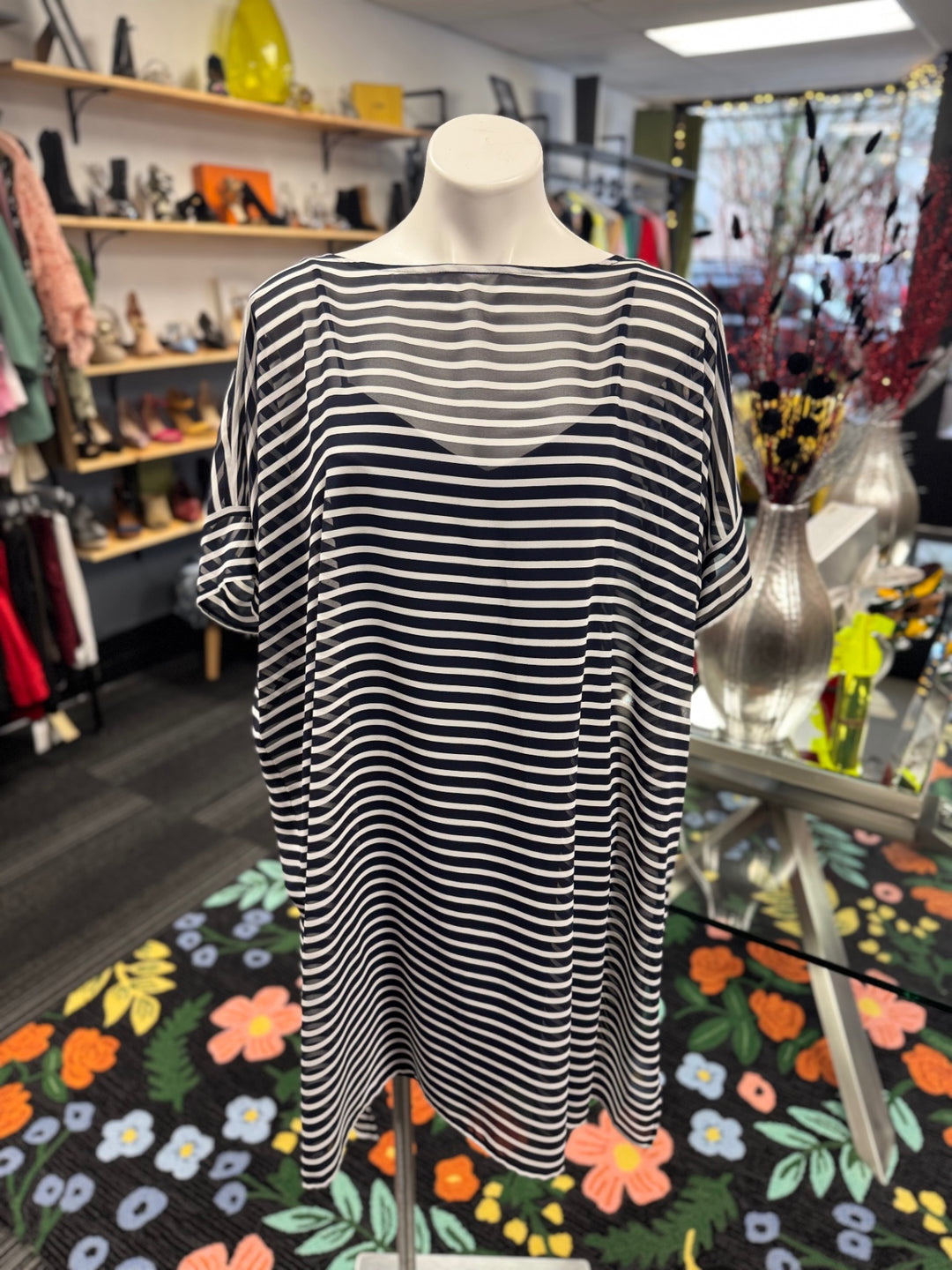 Ralph Lauren Women’s Dress 8 Blue and White