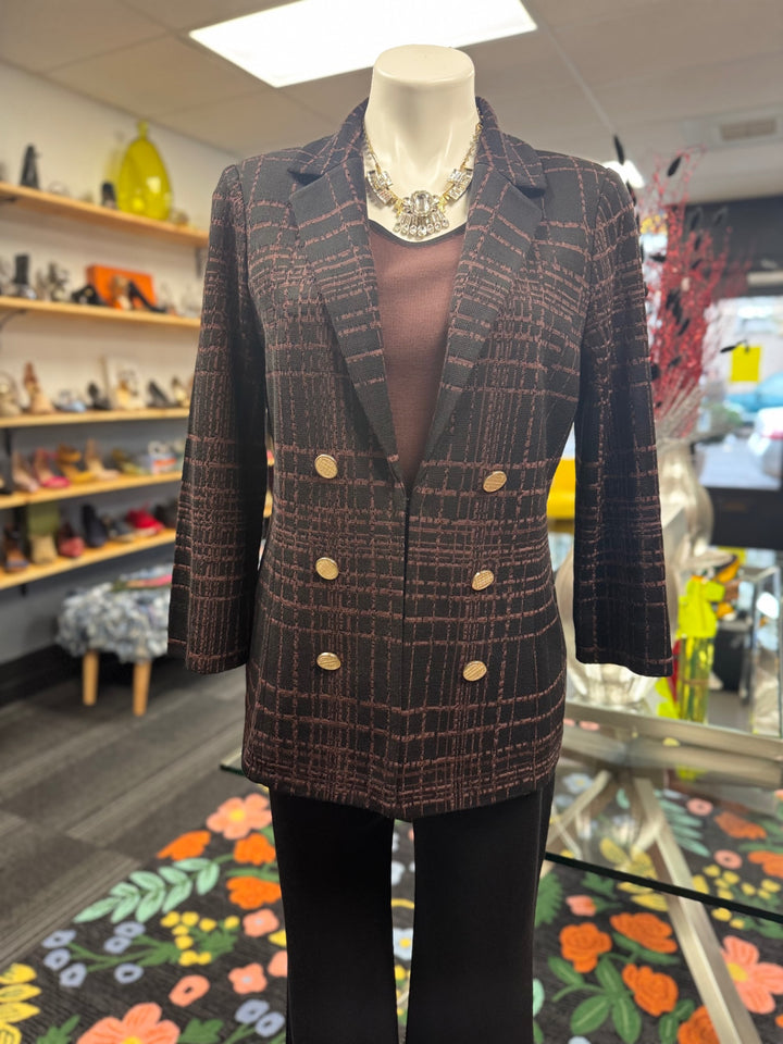 Misook Women's 3pc Suit SM (Brown & Black)