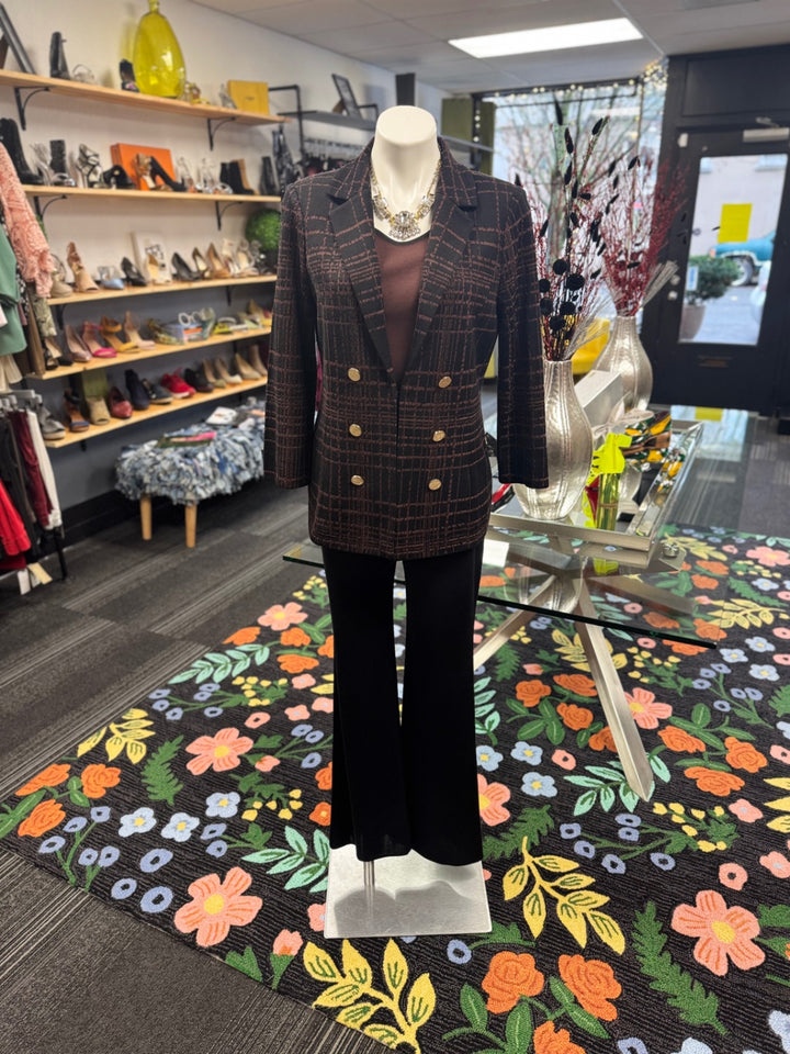 Misook Women's 3pc Suit SM (Brown & Black)