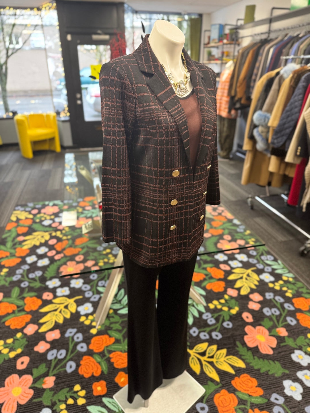 Misook Women's 3pc Suit SM (Brown & Black)