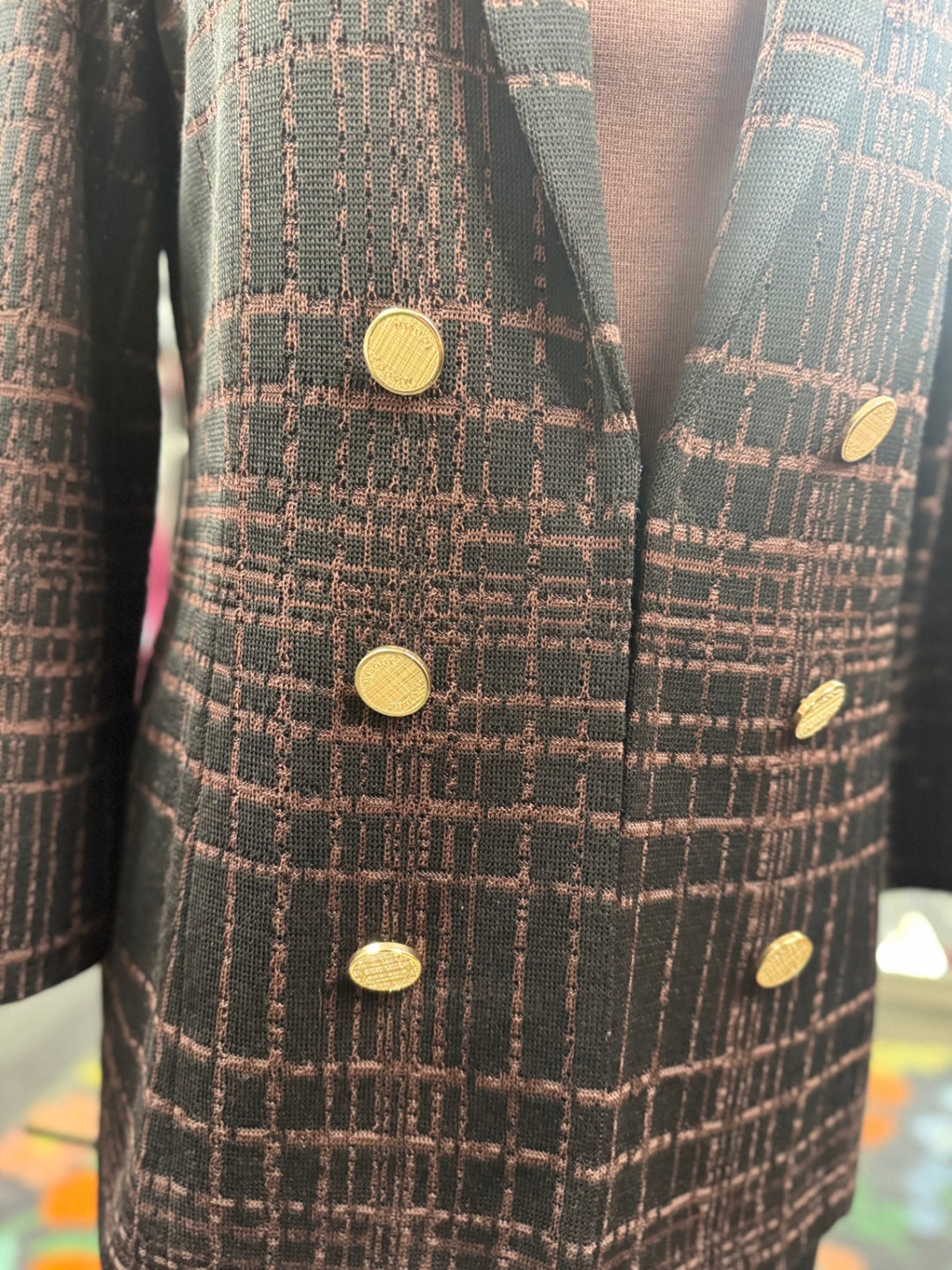 Misook Women's 3pc Suit SM (Brown & Black)