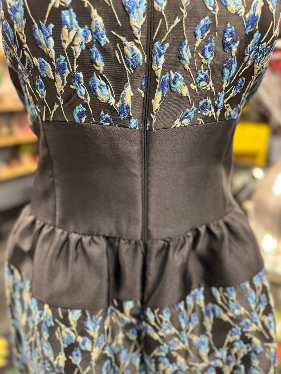 Badgley Mischka Women's Dress 10 (Blk, Blu, Floral)