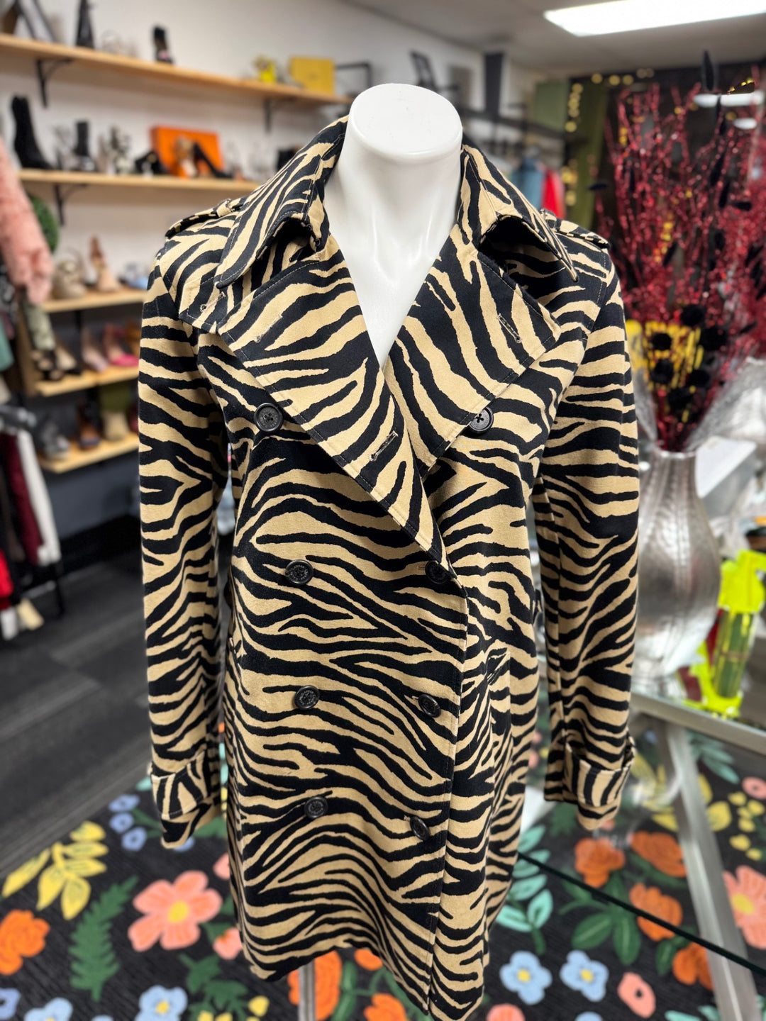 Lauren by Ralph Lauren Women's Coat LG Beige and Black