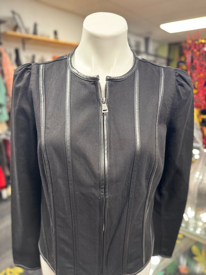 Lauren by Ralph Lauren Women's Blazer 10 Black & Leather