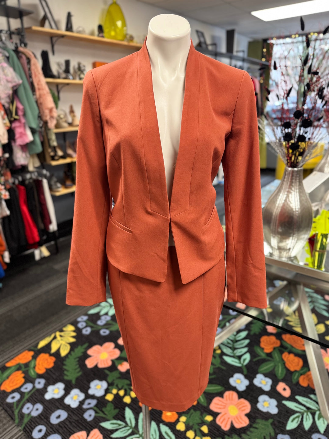 Nine West Women's Suit 10 Rust Orange