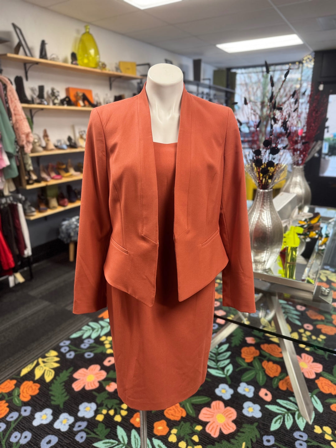 Nine West Women's Suit 10 Rust Orange