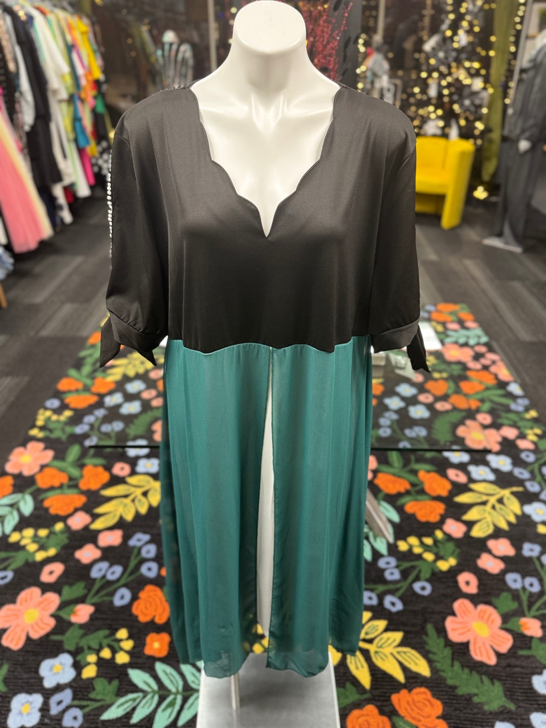 Gumbo Luxury Women's Dress - Black & Teal