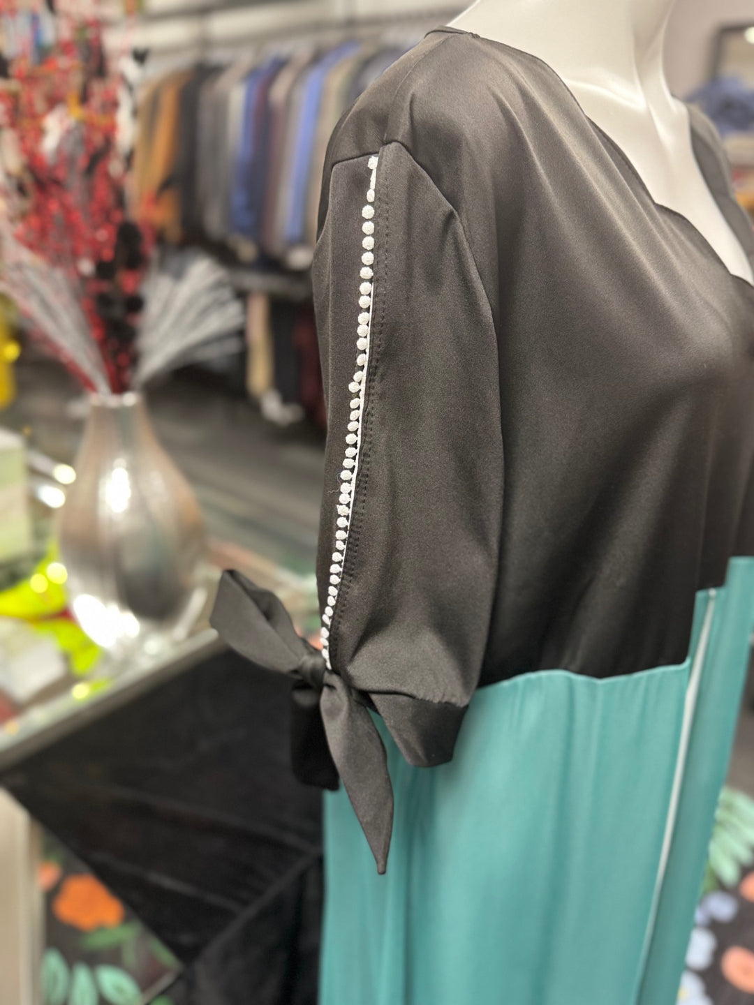 Gumbo Luxury Women's Dress - Black & Teal