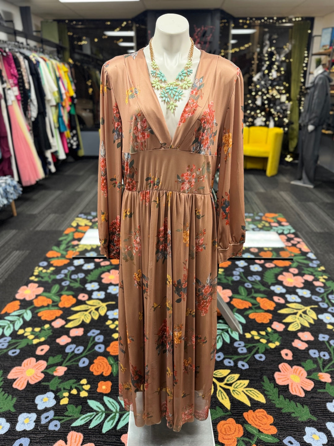 Gumbo Lux Women's Brown Dress Floral