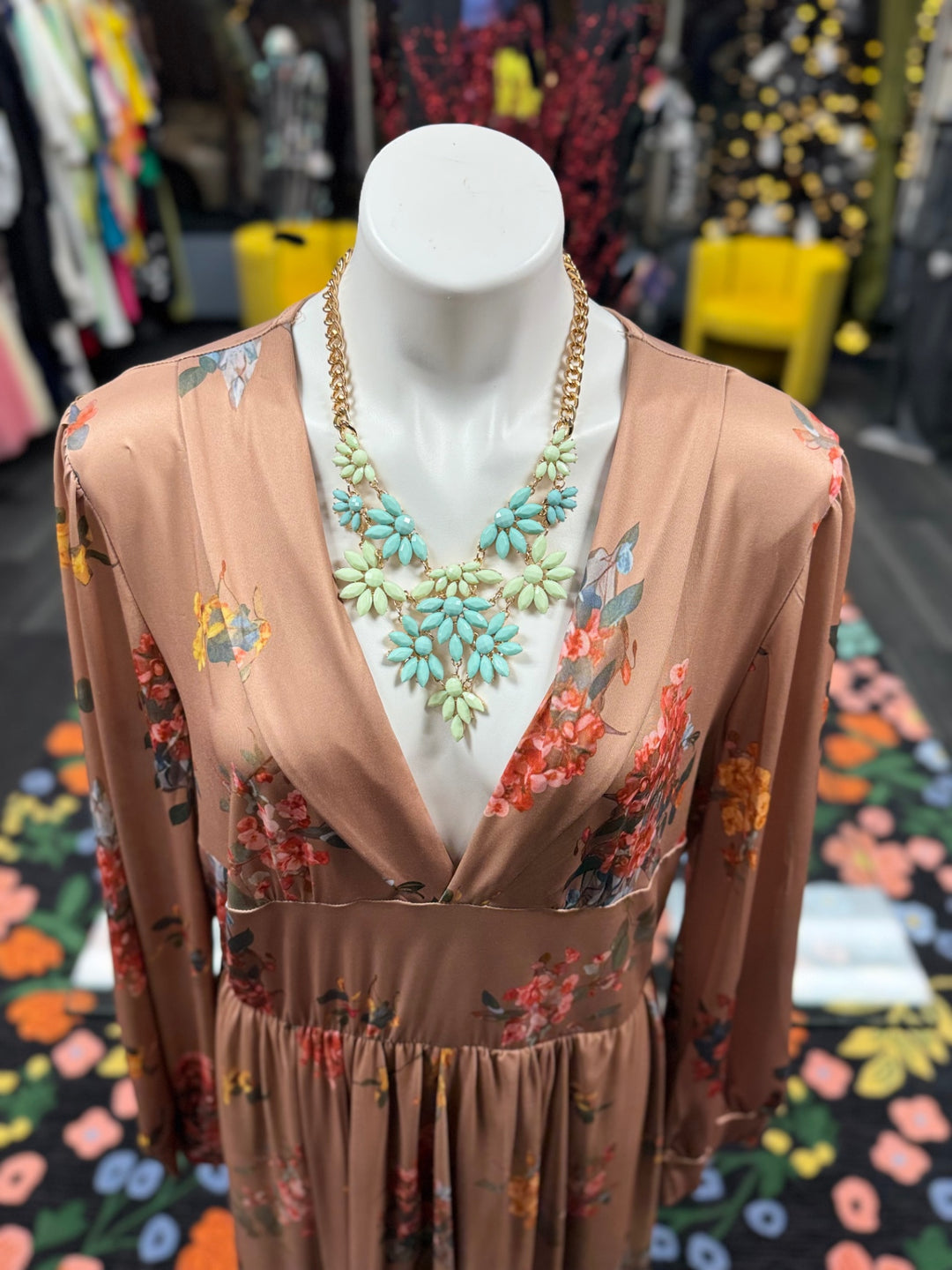 Gumbo Lux Women's Brown Dress Floral