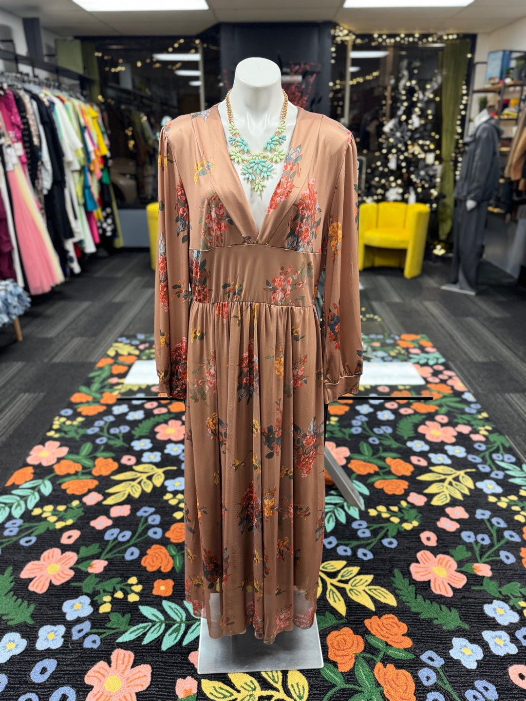 Gumbo Lux Women's Brown Dress Floral