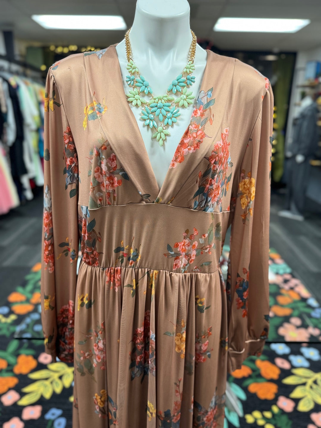 Gumbo Lux Women's Brown Dress Floral