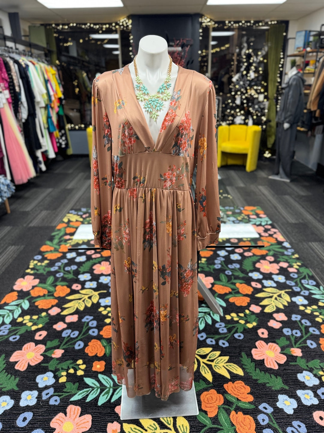 Gumbo Lux Women's Brown Dress Floral