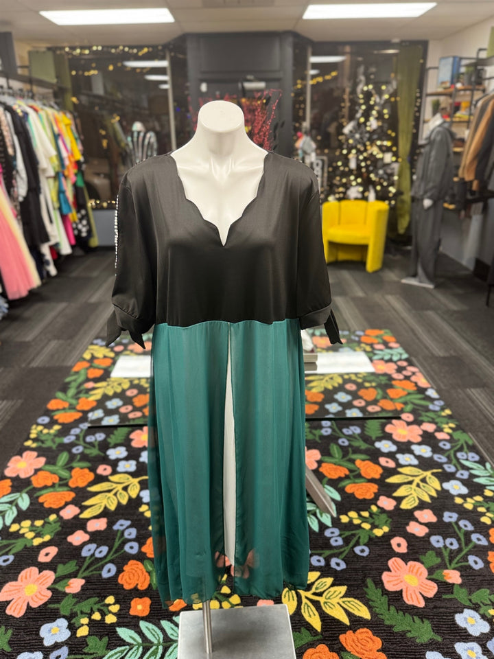 Gumbo Luxury Women's Dress - Black & Teal