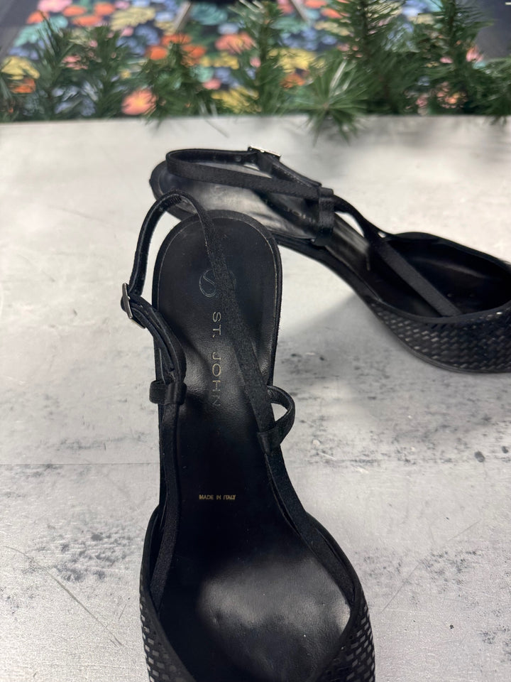 St. John Women's Sequin Heels 8.5 Black