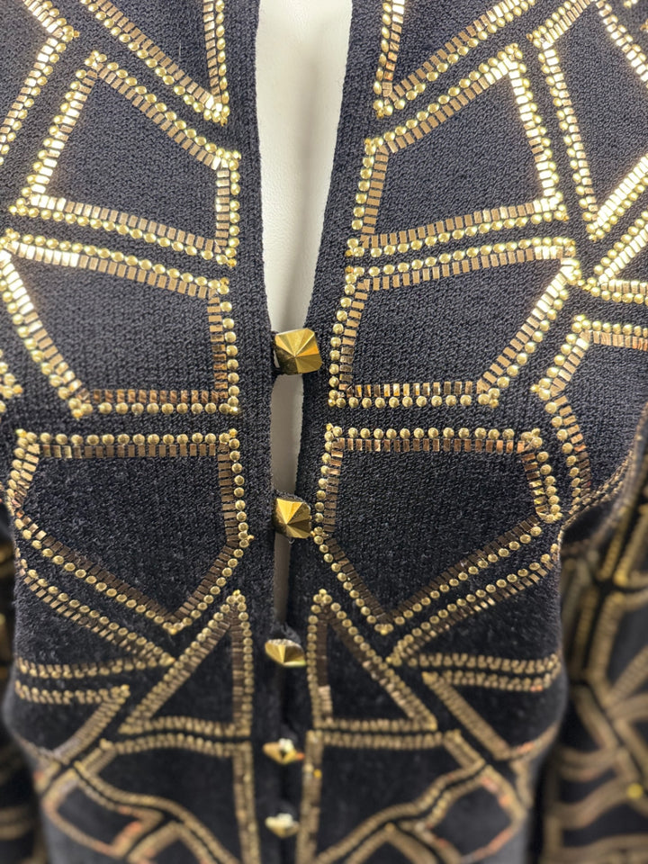 St. John Knit Women's Blazer 10 Black and Gold