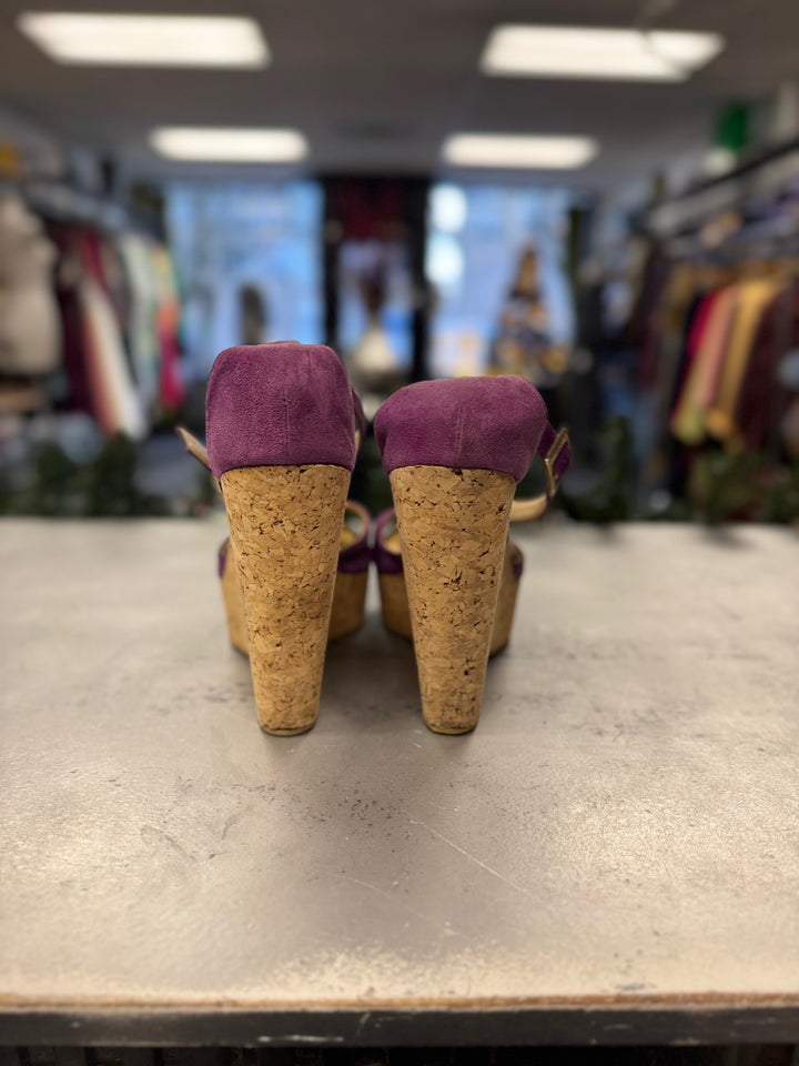 Jimmy Choo Wedge Women Shoes 8.5 Purple