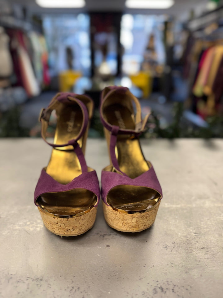 Jimmy Choo Wedge Women Shoes 8.5 Purple